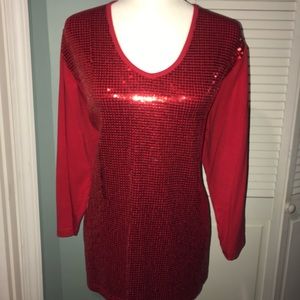 Red Sequins top